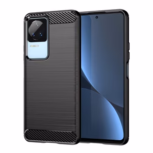Чехол Carbon для Xiaomi Poco F4 5G гибкий силиконовый карбоновый чёрный