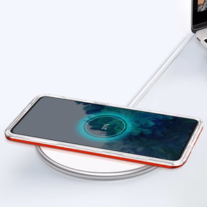 Skaidrus 3in1 dėklas Samsung Galaxy S21 + 5G (S21 Plus 5G) rėmelio gelis raudonas