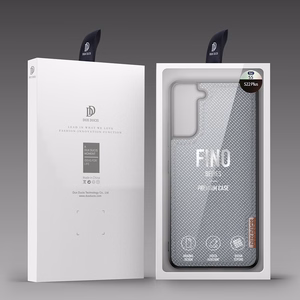 Dux Ducis Fino dėklas yra pagamintas iš nailono medžiagos Samsung Galaxy S22 + (S22 Plus) mėlynas