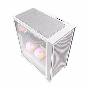 Darkflash DRX70 MESH kompiuterio korpusas (baltas) + 4 RGB ventiliatoriai