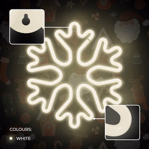 Forever Light FLNE20 snowflake-shaped Christmas LED neon light, white