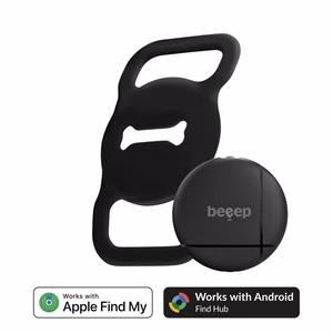 Beeep OneTag paieškos žymeklis šunims, Apple Find My / Android, juodas