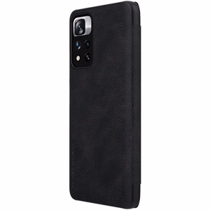 Nillkin Qin dėklas Xiaomi Redmi Note 11 Pro+ (Kinija) / Redmi Note 11 Pro (Kinija) / Mi11i HyperCharge kameros apsauga dėklas atverčiamas dėklas juodas