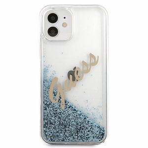 Guess GUHCP12SGLVSBL iPhone 12 mini 5.4" синий/синий жёсткий чехол Glitter Vintage Script