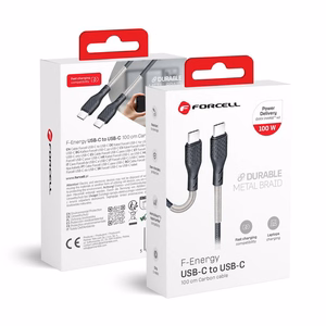 Кабель USB-C на USB-C Forcell F-Energy QC4.0 PD 5A 100W Carbon 1м CB-04C чёрный