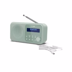 Sharp (Sharp DR-P420(GN) Tokyo nešiojamas skaitmeninis radijas, FM/DAB/DAB+, Bluetooth 5.0, maitinimas USB arba baterijomis, akvamarino žalia)