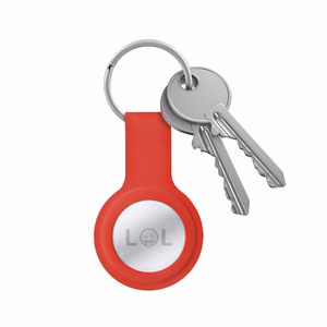 Чехол Crong Silicone для Apple AirTag 1 / 2, с кольцом для ключей, красный