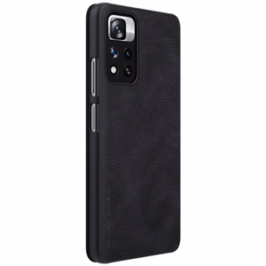 Nillkin Qin dėklas Xiaomi Redmi Note 11 Pro+ (Kinija) / Redmi Note 11 Pro (Kinija) / Mi11i HyperCharge kameros apsauga dėklas atverčiamas dėklas juodas
