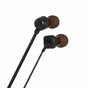 JBL Tune 110 į ausis įstatomos ausinės su 3,5 mm mini jack jungtimi ir nuotolinio valdymo pulteliu, juodos