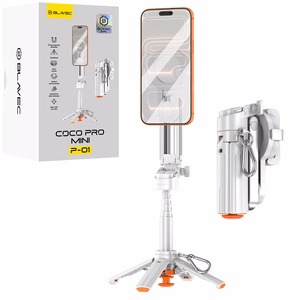 Blavec aliuminė asmenukių lazda Coco PRO Mini P-01 Magsafe Auto pop keturkojis stovas + nuotolinio valdymo pultelis + laikiklis 0,48 metro (SSCPMP01-MQHW048) balta