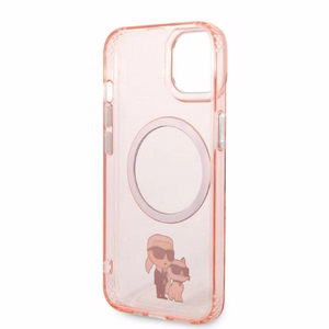 Karl Lagerfeld KLHMP14SHNKCIP iPhone 14 6.1" kietas dėklas pink/pink Iconic Karl&Choupette Magsafe