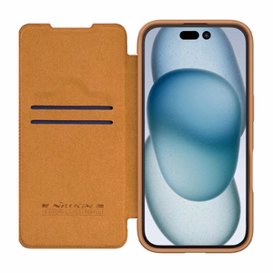 Nillkin Qin Prop odinis dėklas iPhone 16 (rudas)