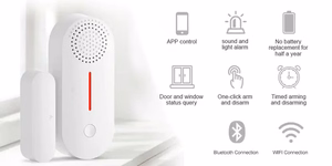 TUYA Wi-Fi Door and Window Alarm Sensor, 100 dB