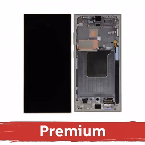 LCD ekranas skirtas Samsung S928 S24 Ultra su rėmeliu / Titanium Black / OEM