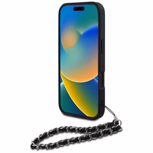 Karl Lagerfeld Saffiano Crystals su grandine dėklas telefonui iPhone 16 Pro Max - juodas