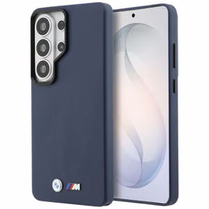 Чехол BMW M Metal Logo MagSafe для Samsung Galaxy S26 Ultra, тёмно-синий