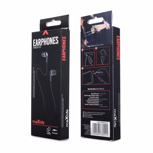 "Maxlife" laidinės ausinės MXEP-01 su 3,5 mm jungtimi, juodos spalvos