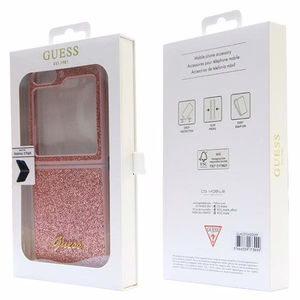 Guess Glitter Script чехол для Samsung Galaxy Z Flip 5 - розовый