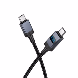 Кабель USB C - USB C Hoco 3A 60W с дисплеем 1 м X118 чёрный