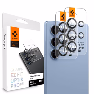 Защита камеры Spigen Optik Pro GLAS.TR EZ FIT 2 шт. для Samsung Galaxy S25 Ultra - чёрный