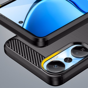 Carbon Case чехол для Infinix Hot 20 гибкая силиконовая карбоновая крышка чёрный