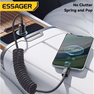 USB Кабель Essager "Chuan3" чёрный Type-C 180cm (до 7A)