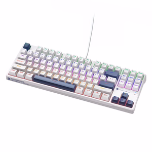 Machenike K500B-B87 Laidinė mechaninė žaidimų klaviatūra su apšvietimu, Red Switch - baltas