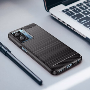 Чехол Carbon для Xiaomi Poco F4 5G гибкий силиконовый карбоновый чёрный