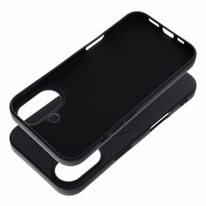 Чехол для iPhone 16 силиконовый Mag Cover совместимый с MagSafe (большое отверстие) чёрный