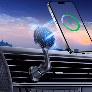 Belaidis automobilinis įkroviklis+laikiklis Wozinsky (WCT5-6S4Y) magnetinis (MagSafe 15W) ventiliacijos grotelėms juodas