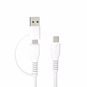 Forever recycling кабель 2в1 1,5m 3A USB-C - USB-C + USB-A KR2W1-00 белый