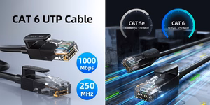 Kabelis Cat6 UTP, 2m, juodas