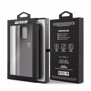 Ferrari FEHCAHCS67BK kietas dėklas Samsung S20+ G985 Carbon Heritage – juodas