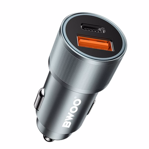 Įkroviklis automobilinis Bwoo (CC73) (1xUSB; 1xUSB-C; 38W) juodas