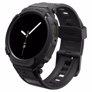 Spigen Rugged Armor Pro dirželis, skirtas „Samsung Galaxy Watch 8 44 mm“ – matinis juodas