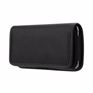 Horizontal Belt Phone Pouch for iPhone 5 / 5s / SE / 5c, Oppo A71, Oxford Model 1, Black