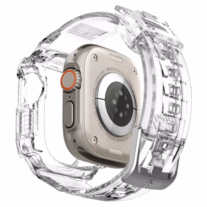 Spigen Rugged Armor Pro Case – Band with case for Apple Watch Ultra 49 mm (Clear))
