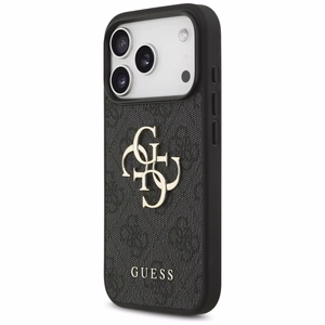 Guess PU 4G Metal Logo case for Apple iPhone 18 Pro, Grey