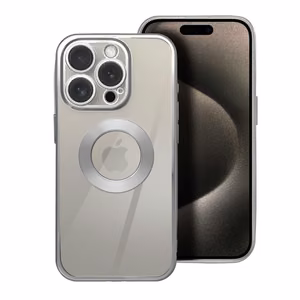 Чехол для iPhone 16 PLUS Glam серебряный