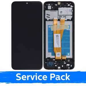 LCD дисплей совместимый с Samsung A032 A03 Core чёрный с рамкой (Service Pack)