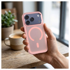 Чехол для iPhone 18 Pro / 17 Pro: Forcell F-Protect Smoke Hybrid Premium, совместимый с MagSafe, цвет: розовый