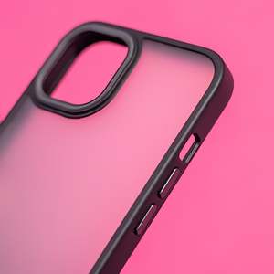 Satininis matinis dėklas iPhone 15 Plus 6,7" juodas