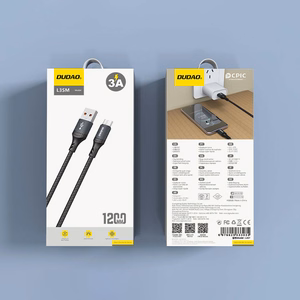Dudao L3SM USB-A - MicroUSB 3A 1.2m pintas kabelis - juodas