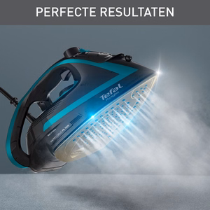 Tefal FV8066E0 – 3000 W garinis lygintuvas, 270 ml, 50 g/min., 280 g garų smūgis, juodas / mėlynas