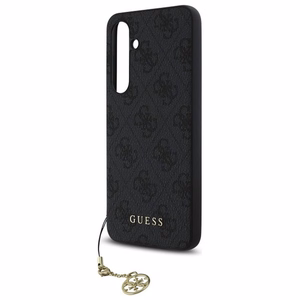 Guess GUHCS24FEGF4GGR S24 FE S721 pilkas/pilkas kietas dėklas 4G Pakabukų Kolekcija