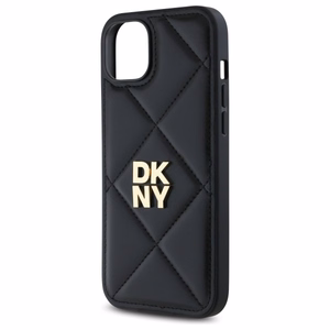 DKNY Quilted Stack Logo dėklas telefonui iPhone 15 Plus - juodas