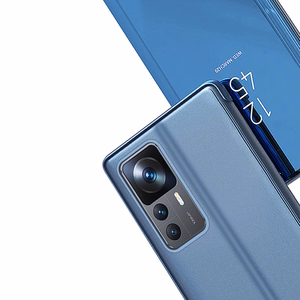 Clear View dėklas telefonui Xiaomi 12T Pro / Xiaomi 12T atverčiamas dangtelis juodas