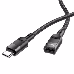 Adapteris Hoco (U107) iš USB-C į USB-C (OTG) 3A 1.2m juodas