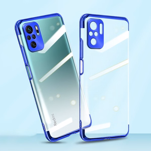 Clear Color Case Gel TPU elektroplokštės rėmo dangtelis Xiaomi Redmi Note 10 5G / Poco M3 Pro mėlynas
