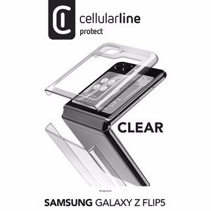 Cellularline Clear Case dėklas, skirtas Samsung Galaxy Z Flip 5, skaidrus